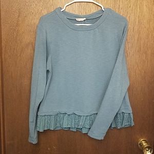 Cornflower Blue Sm. Altar'd State Long Sleeve Top